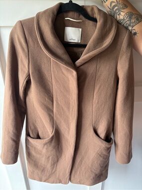 Wilfred Aritzia Wool Cashmere Blend Cocoon Coat Camel Brown XS